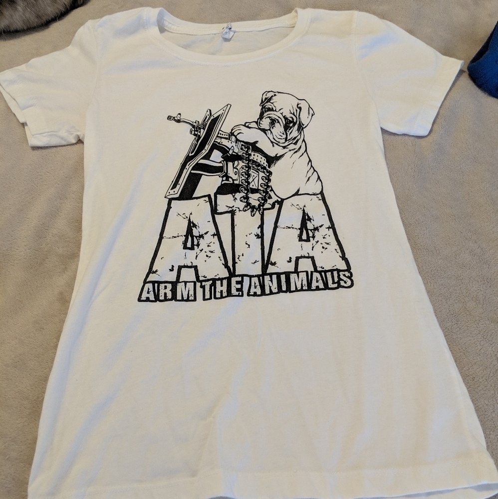 Arm the animals white tee shirt